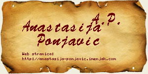 Anastasija Ponjavić vizit kartica